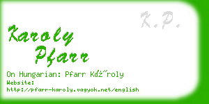 karoly pfarr business card